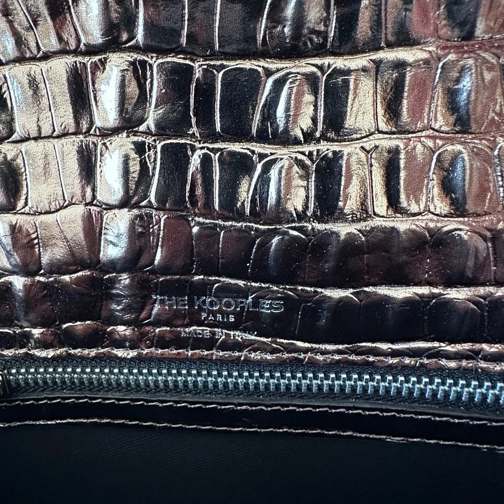 NWT | The Kooples | Emily | PinkBronze Metallic Crocodile-Embossed Crossbody Bag - Picture 10 of 11